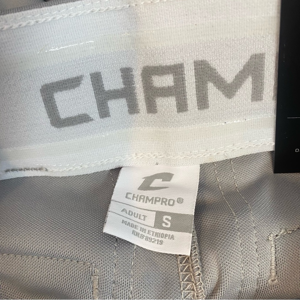 CHAMPRO  Adult Men's Small (28-30) Gray Blue side piping Baseball Uniform Pants - Picture 7 of 11
